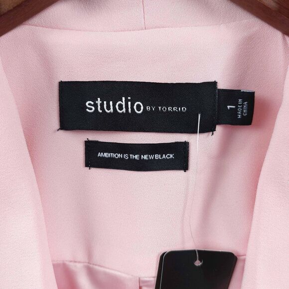 Torrid Studio Blazer Womens 1 Shawl Collar Open Front Long Sleeve Jacket NWT - Picture 10 of 13